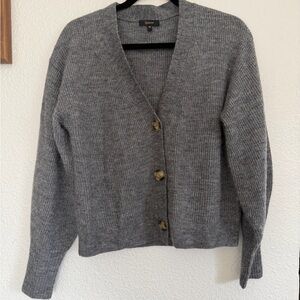 Quince Charcoal Button-Up Cardigan